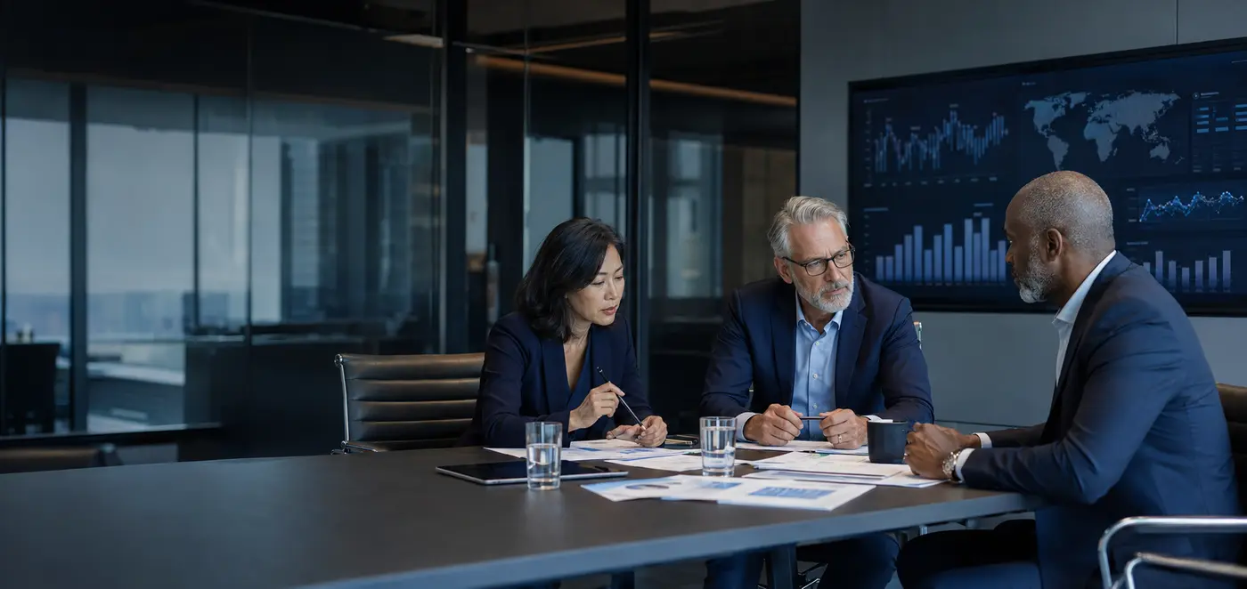 Advisors em uma sessão executiva de análise